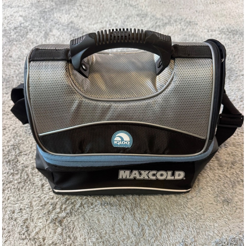Igloo MaxCold Insulated Soft Cooler Bag Black Gray Size Large
